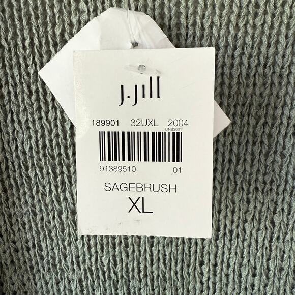 NEW! J. Jill Size XL Moss Green Long open cardigan - Picture 2 of 9